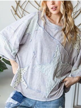 💕 171 Oli & Hali Women's Star Patchwork Top